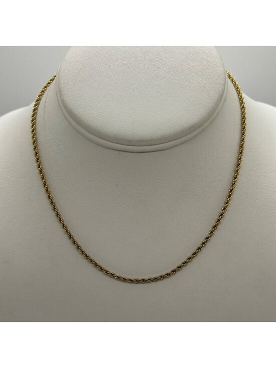 Napier Jewelry - Vintage Napier Gold Tone Rope Chain Necklace 15" Signed Choker Twisted Retro